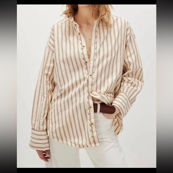 We The Free Tops - Free People We The Free Striped Varsity Vibes Shirt